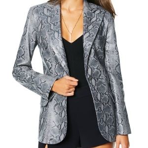 Army Brooks Andel Leather Blazer - Size 4 - Grey Snake